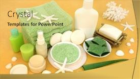  Presentation with cleansing - Presentation consisting of natural-vegan-skincare-beauty-treatment background and a yellow colored foreground