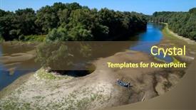  Presentation with danube - Audience pleasing PPT theme consisting of natural vegetation wildlife - aerial view of danube river backdrop and a  colored foreground