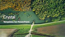  Presentation with danube - PPT theme enhanced with natural vegetation wildlife - aerial view of the danube background and a  colored foreground
