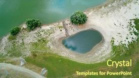  Presentation with danube - Presentation design with natural vegetation wildlife - aerial view of the danube background and a  colored foreground