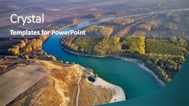 Presentation with danube - PPT theme enhanced with natural vegetation wildlife - aerial view of the danube background and a gray colored foreground
