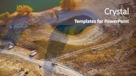  Presentation with danube - PPT theme consisting of natural vegetation wildlife - aerial view of the danube background and a violet colored foreground