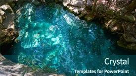  Presentation with groundwater - PPT theme with natural vegetation wildlife - cenote in riviera maya background and a ocean colored foreground