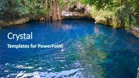  Presentation with rainforest - Theme with natural vegetation wildlife - cenote sinkhole in rainforest jungle background and a ocean colored foreground