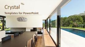  Presentation with villa - Audience pleasing theme consisting of natural view - modern villa interior beautiful dining backdrop and a cream colored foreground