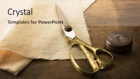  Presentation with white gold - Amazing presentation theme having natural white fabric measuring cutting backdrop and a lemonade colored foreground