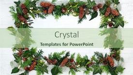  Presentation with rustic wood border - Colorful presentation design enhanced with natural-winter-and-christmas-background backdrop and a mint green colored foreground