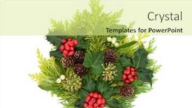  Presentation with cedar - Beautiful presentation theme featuring natural-winter-greenery-composition backdrop and a blonde colored foreground