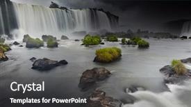  Presentation with waterfalls - PPT layouts with natural wonders - iguassu falls the largest series background and a dark gray colored foreground