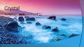  Presentation with sunset - Theme with natural wonders - majestic summer sunset background and a coral colored foreground