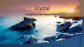  Presentation with sunset coast of the sea - Colorful PPT layouts enhanced with natural wonders - majestic summer sunset backdrop and a coral colored foreground