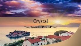  Presentation with resort - Slide deck with natural wonders - sveti stefan small islet background and a  colored foreground