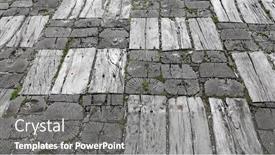  Presentation with pavement - Amazing slide set having natural-wooden-pavement-made backdrop and a gray colored foreground