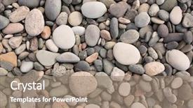  Presentation with naturally - Amazing PPT theme having naturally polished color rock pebbles background backdrop and a coral colored foreground