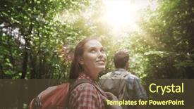  Presentation with travel friends - Slide set featuring nature - adventure travel tourism hike background and a tawny brown colored foreground