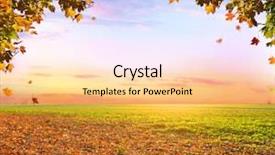  Presentation with nature sun trees - Colorful PPT theme enhanced with nature - beautiful autumn landscape with trees backdrop and a lemonade colored foreground