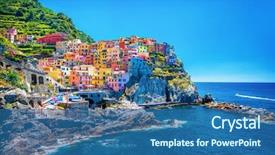  Presentation with architecture italian - Slides with nature - beautiful colorful cityscape background and a ocean colored foreground