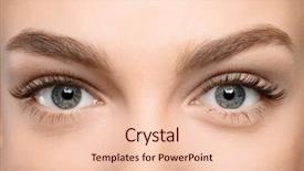  Presentation with eyelashes - PPT theme having nature - beautiful female eyes with long background and a lemonade colored foreground