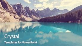  Presentation with beautiful moraine lake - Cool new PPT theme with nature - beautiful moraine lake in banff backdrop and a teal colored foreground