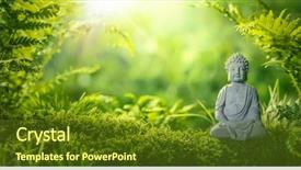  Presentation with buddha - Amazing slide set having nature - buddha statu in natural background backdrop and a tawny brown colored foreground