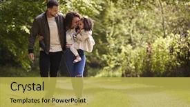  Presentation with mother child - PPT layouts enhanced with nature - family of three background and a yellow colored foreground