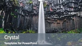  Presentation with fall waterfall - Colorful slides enhanced with nature - famous svartifoss waterfall another named backdrop and a gray colored foreground