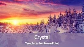  Presentation with effect - Presentation theme with nature - fantastic evening landscape glowing background and a coral colored foreground