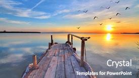  Presentation with lake - Beautiful slides featuring nature - flying by the lake backdrop and a gray colored foreground