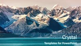  Presentation with snow mountain - Cool new presentation theme with nature - glacier bay national park alaska backdrop and a ocean colored foreground