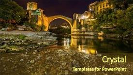  Presentation with architecture mosque - Amazing theme having mosque nature - old bridge in mostar backdrop and a tawny brown colored foreground