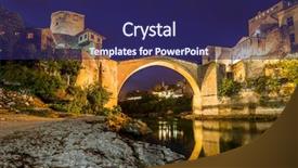 Presentation with architecture old - Presentation enhanced with mosque nature - old bridge in mostar background and a navy blue colored foreground