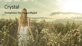 Presentation with beautiful nature - Presentation theme enhanced with nature - portrait of beautiful girl background and a soft green colored foreground