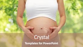  Presentation with footprint - Amazing PPT theme having nature - pregnancy love people and expectation backdrop and a coral colored foreground