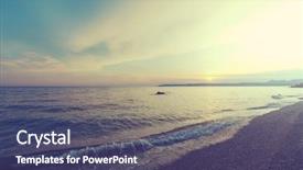  Presentation with scenic - Amazing slide deck having nature - scenic sunset at the sea backdrop and a ocean colored foreground