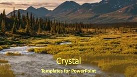  Presentation with serenity - Presentation design having nature - serenity lake in tundra background and a tawny brown colored foreground