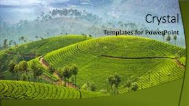  Presentation with kerala - Beautiful presentation theme featuring nature - tea plantations in munnar kerala backdrop and a light blue colored foreground
