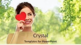  Presentation with green beauty - Theme enhanced with cover nature - valentine's day beauty and people background and a yellow colored foreground
