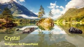  Presentation with water park - Audience pleasing slide set consisting of nature - view on turquoise water backdrop and a tawny brown colored foreground