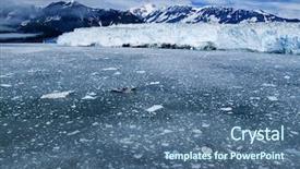  Presentation with cold water - Presentation design enhanced with nature am 09 - glacier water blue cold ice background and a  colored foreground