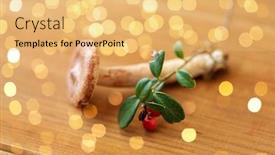  Presentation with environment - Beautiful presentation featuring nature-and-environment-concept-cowberry backdrop and a yellow colored foreground