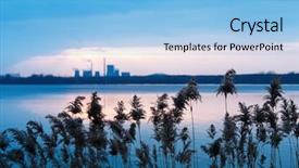  Presentation with petrochemical - Theme having nature and industry background and a light blue colored foreground