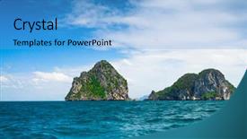  Presentation with nobody - PPT layouts enhanced with green brown and yellow wooden painted blocks stacked blank for copy space background and a sky blue colored foreground