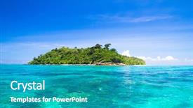  Presentation with nobody - PPT theme featuring nature and nobody desert island background and a teal colored foreground