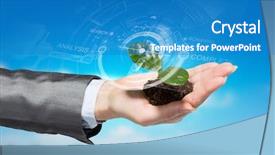  Presentation with interaction - Theme having nature and technology interaction mixed background and a  colored foreground