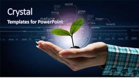  Presentation with interaction - Colorful slides enhanced with nature and technology interaction mixed backdrop and a navy blue colored foreground