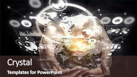  Presentation with interaction - Slide deck with nature and technology interaction mixed background and a  colored foreground