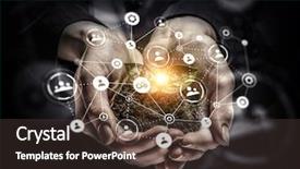  Presentation with water technology - Presentation design consisting of nature and technology interaction mixed background and a dark gray colored foreground