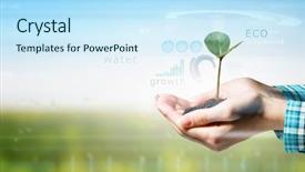  Presentation with interaction - Colorful theme enhanced with nature and technology interaction backdrop and a sky blue colored foreground