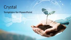  Presentation with interaction - Presentation consisting of nature and technology interaction background and a  colored foreground