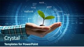  Presentation with interaction - Slides with nature and technology interaction background and a ocean colored foreground